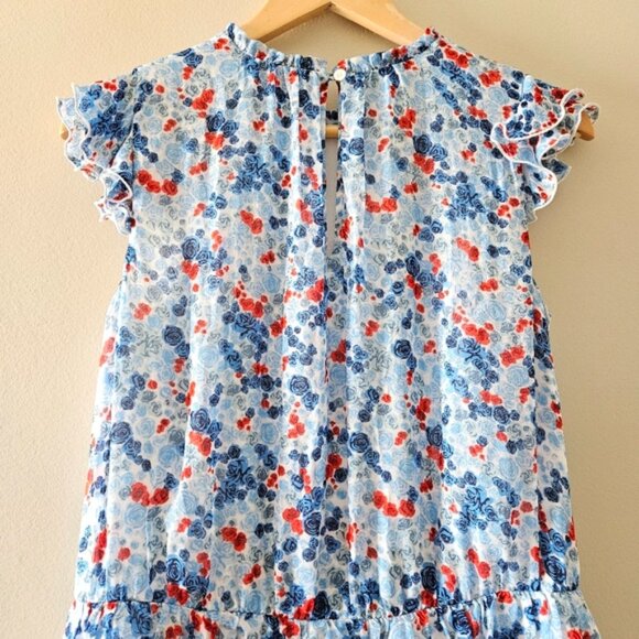 Aritzia Little Moon Rarity Blue Floral Feminine Ruffle Midi Dress Size XS. - Picture 10 of 16